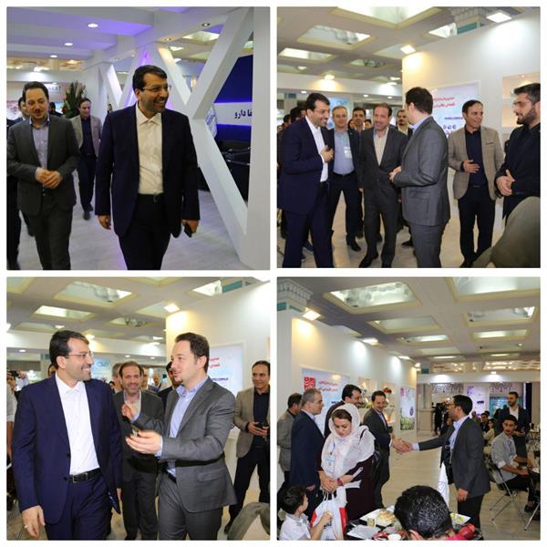 بازدید دکتر رضوانی فر مدیرعامل شستا و دکتر فرهت مدیرعامل هلدینگ دارویی تیپیکو از غرفه شفادارو در نمایشگاه ایران فارما 2019
